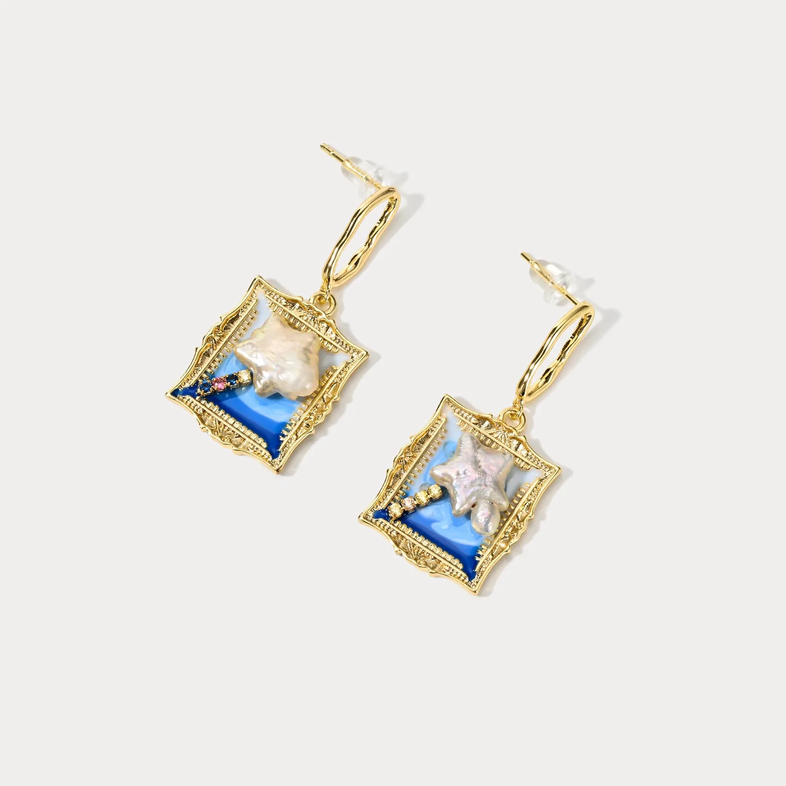 Ocean Portrait Earrings sold by Selenichast product image thumbnail 4