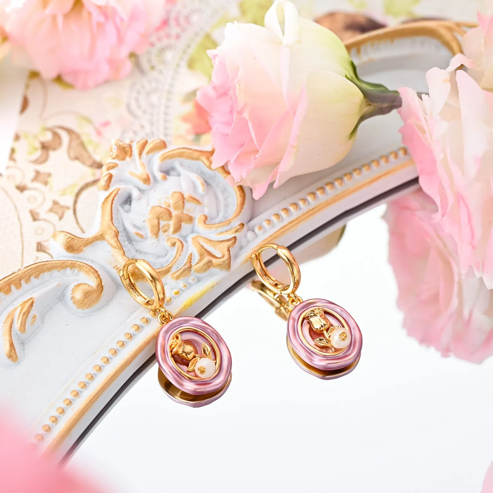 Rose Pearl Earrings sold by Selenichast product image thumbnail 2