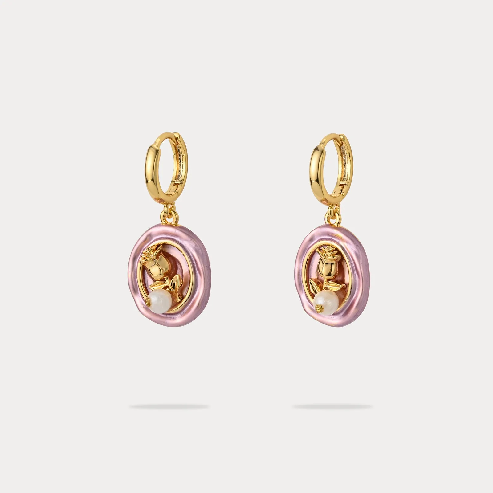 Rose Pearl Earrings sold by Selenichast
