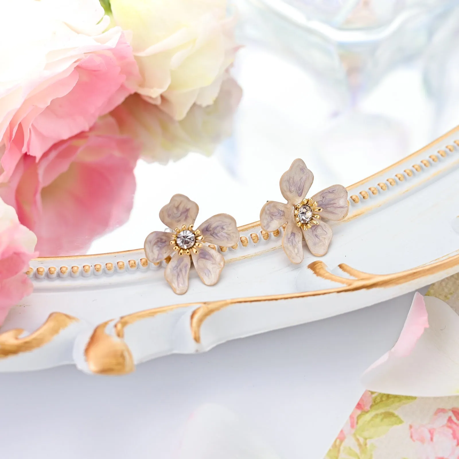 Flower Enamel Earrings sold by Selenichast product image thumbnail 4