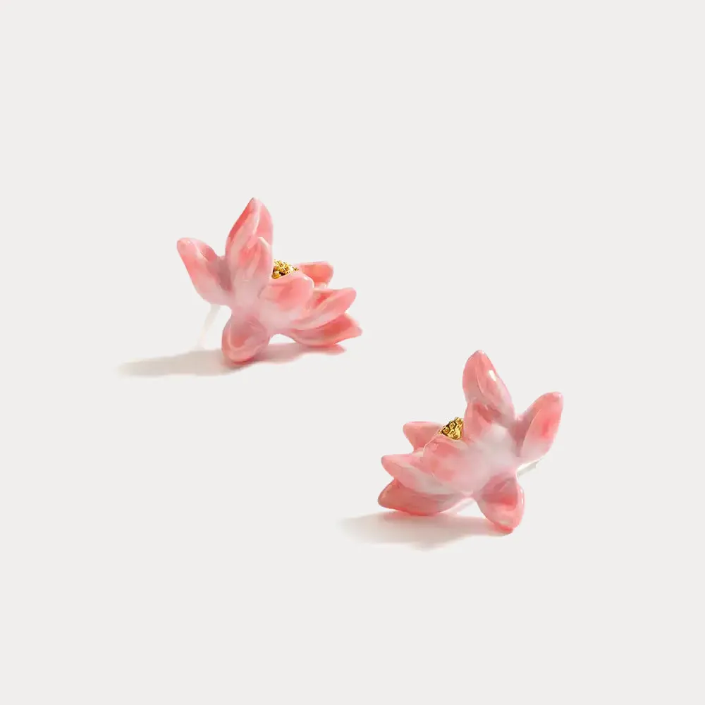 Lotus Enamel Earrings sold by Selenichast