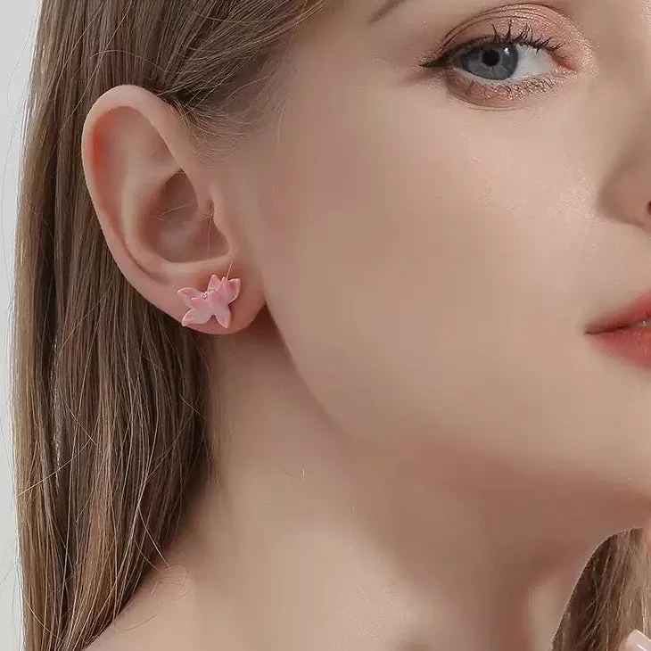 Lotus Enamel Earrings sold by Selenichast product image thumbnail 2