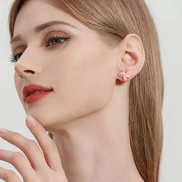 Lotus Enamel Earrings sold by Selenichast product image thumbnail 3