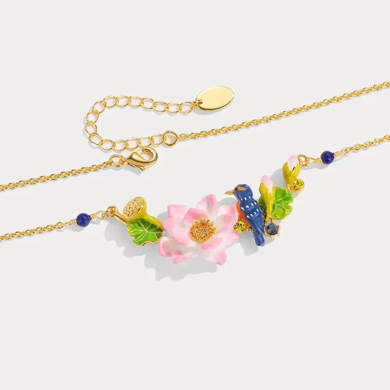 Lotus Kingfisher Necklace sold by Selenichast product image thumbnail 5