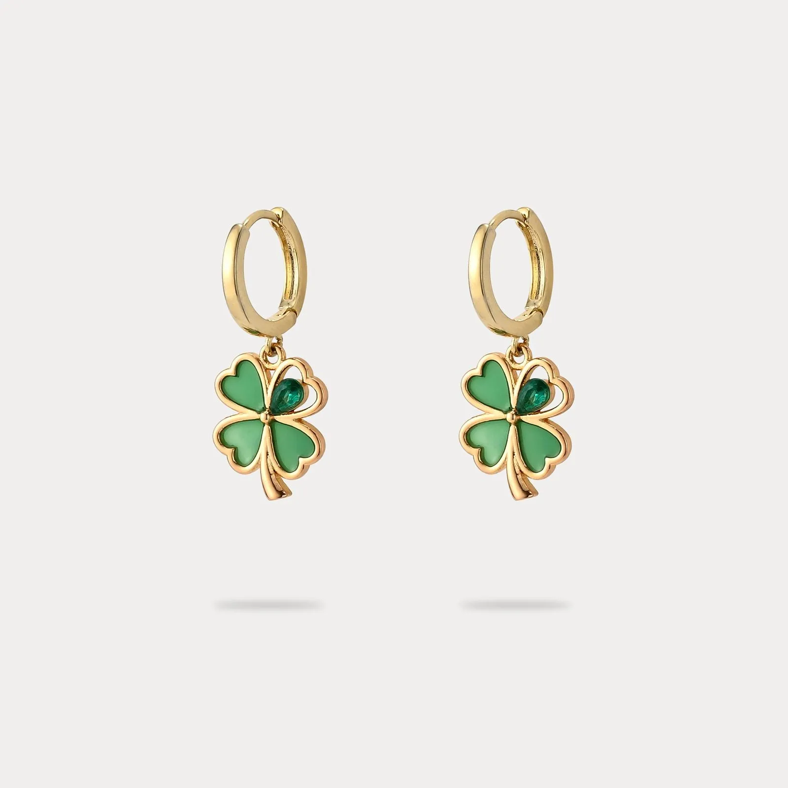 Four Leaf Clover Hoop Earrings sold by Selenichast product image thumbnail 2