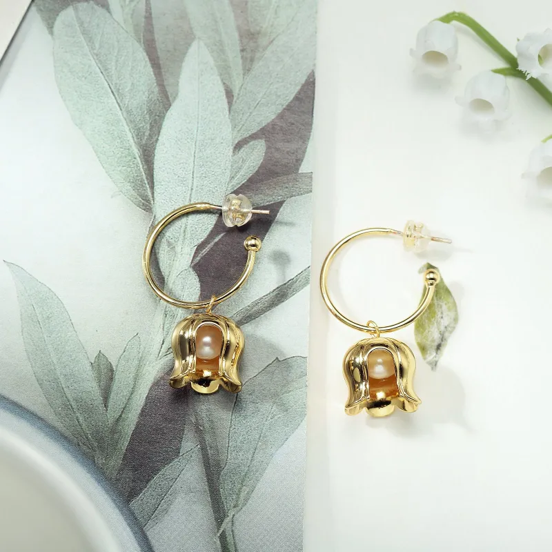 Lily Of The Valley Pearl Earrings sold by Selenichast