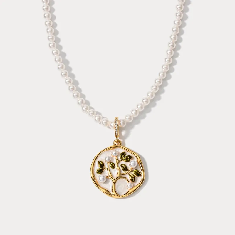 Tree of Life Pearl Necklace sold by Selenichast
