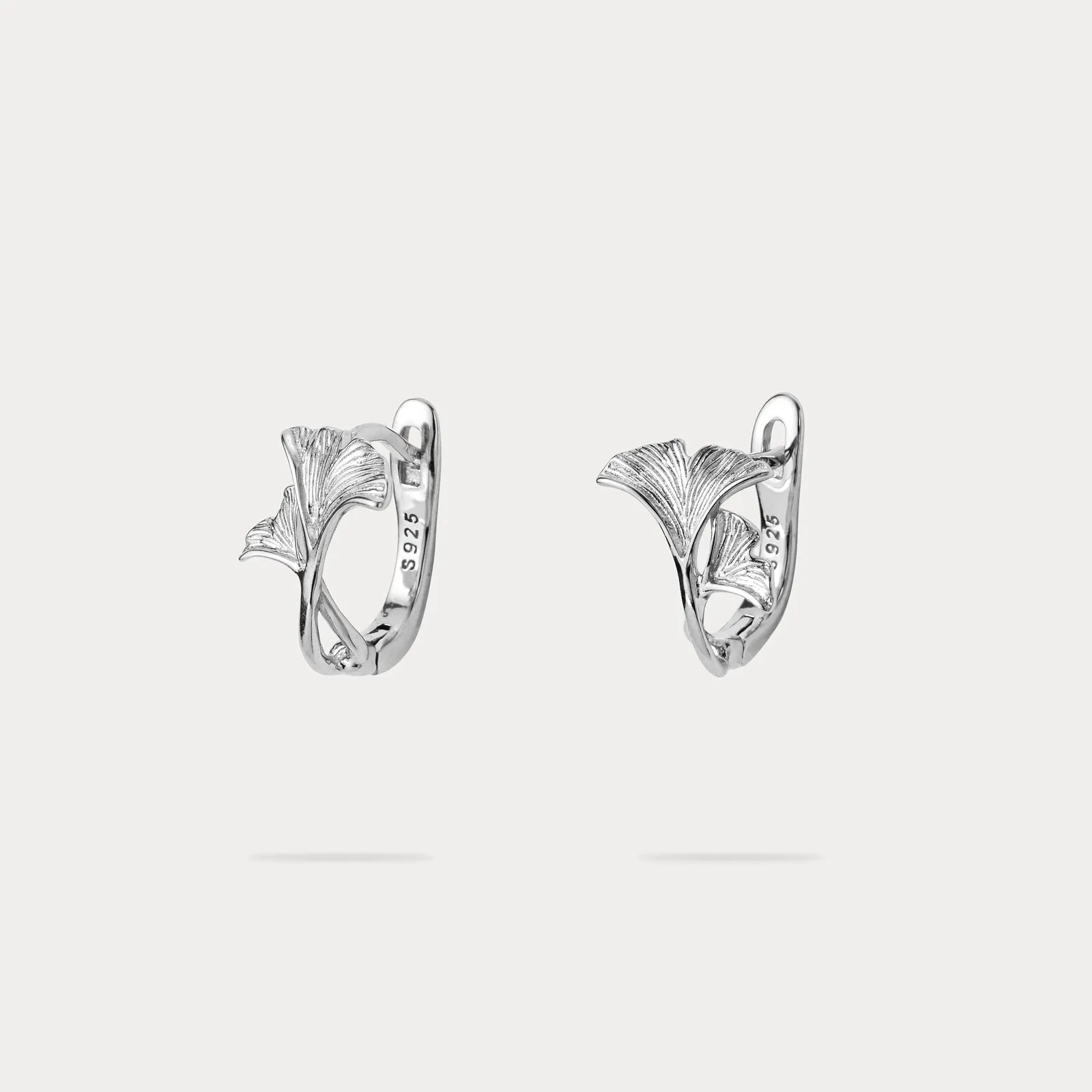 Silver Ginkgo Leaf Earrings sold by Selenichast