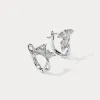 Silver Ginkgo Leaf Earrings sold by Selenichast