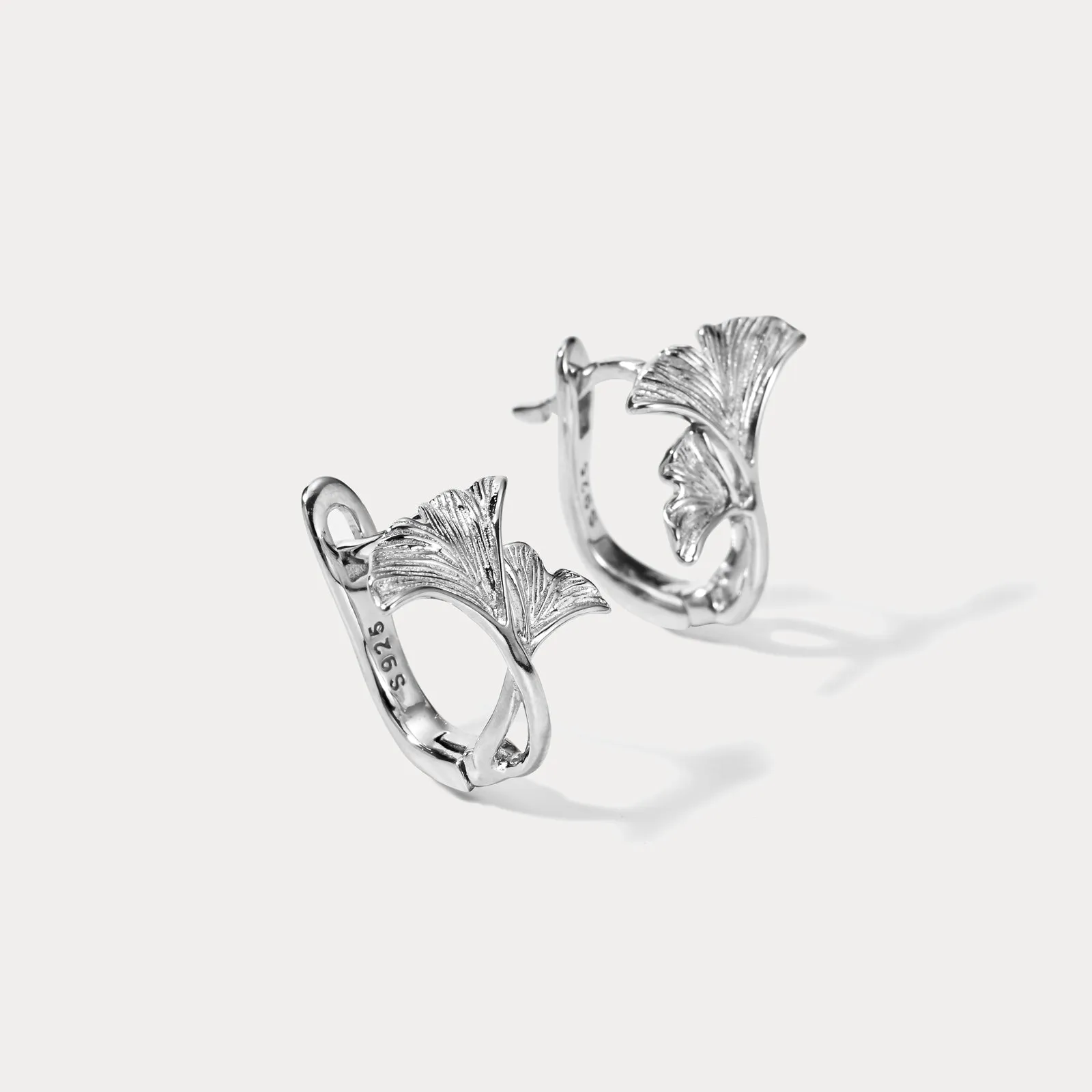 Silver Ginkgo Leaf Earrings sold by Selenichast product image thumbnail 2