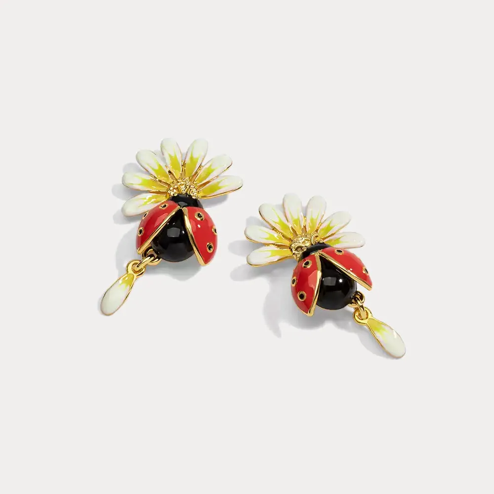 Ladybug Daisy Earrings sold by Selenichast product image thumbnail 2