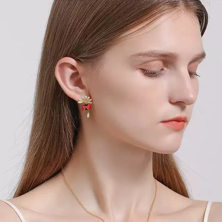 Ladybug Daisy Earrings sold by Selenichast product image thumbnail 4