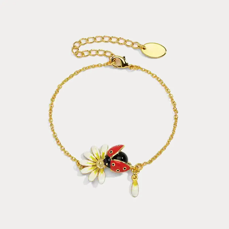 Ladybug Daisy Bracelet sold by Selenichast