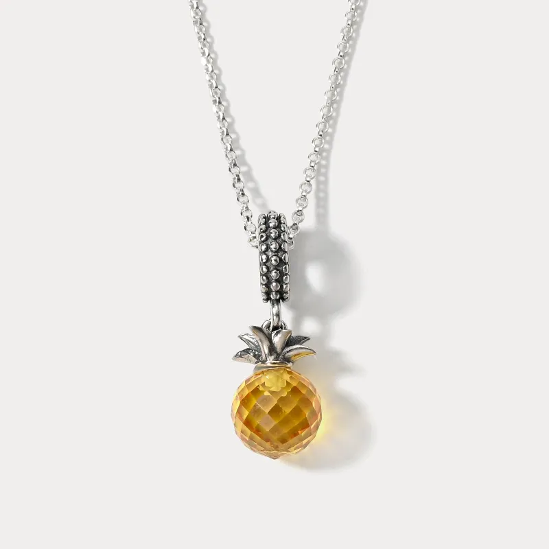 Silver Pineapple Pendant Necklace sold by Selenichast