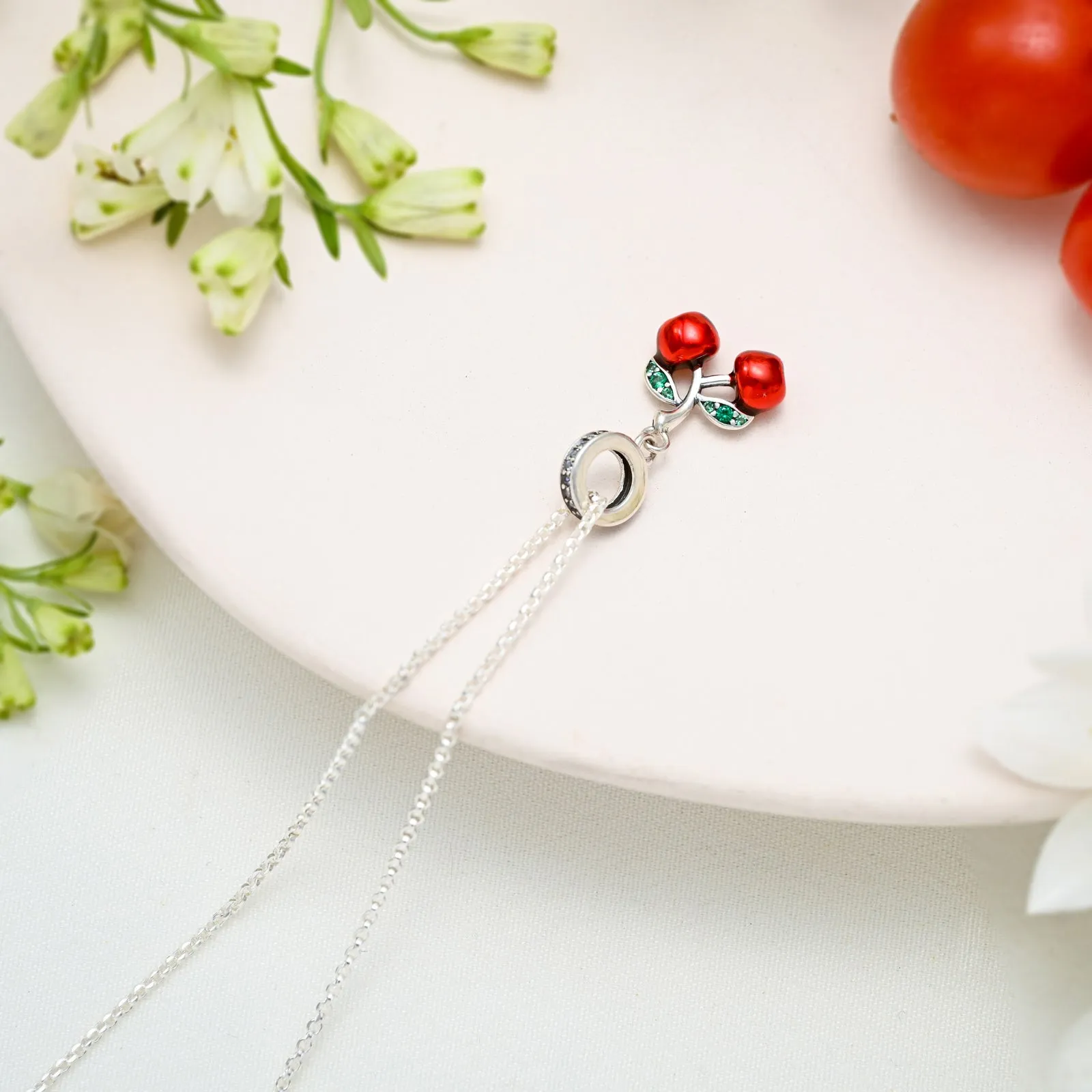 Silver Cherry Pendant Necklace sold by Selenichast product image thumbnail 4