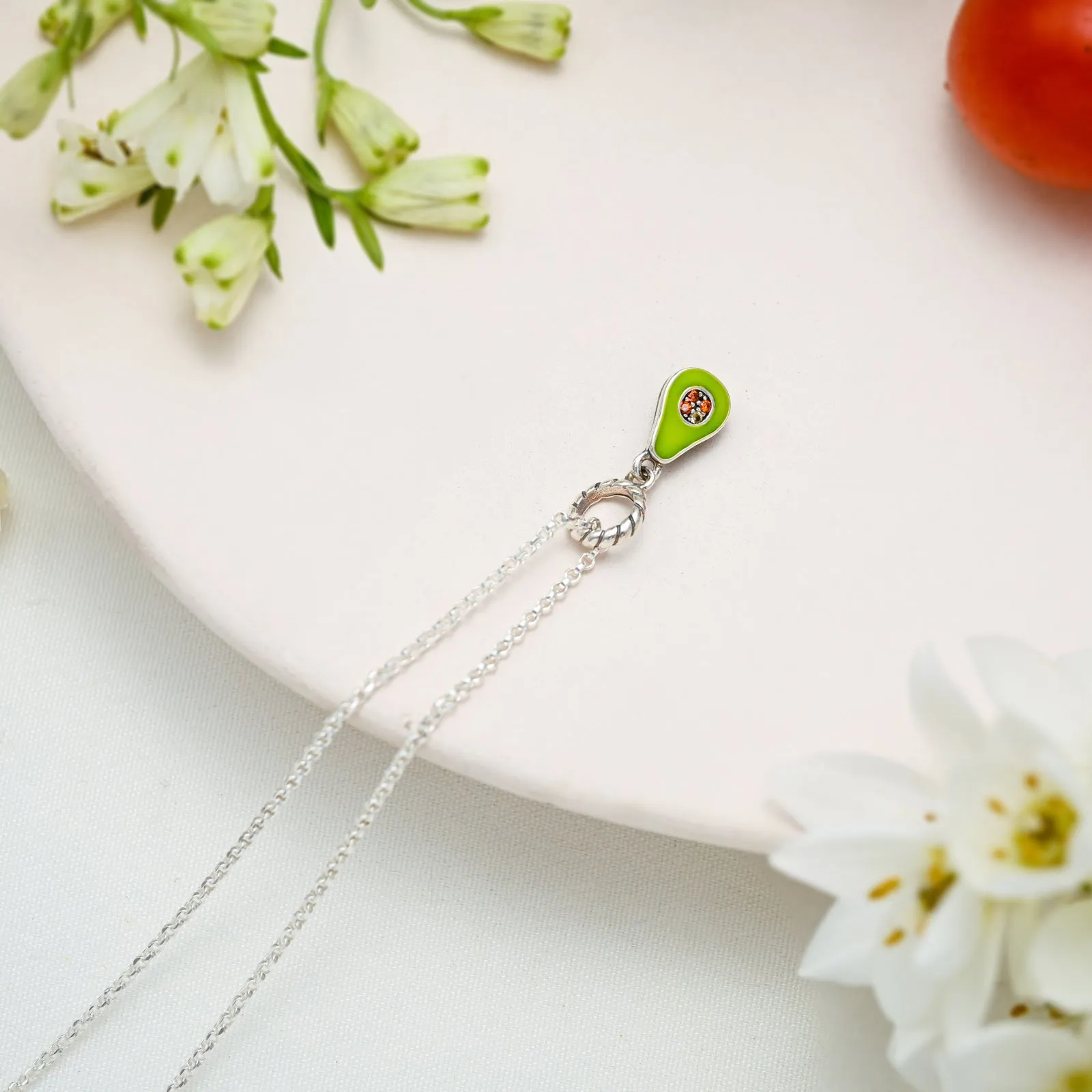 Silver Avocado Pendant Necklace sold by Selenichast product image thumbnail 4