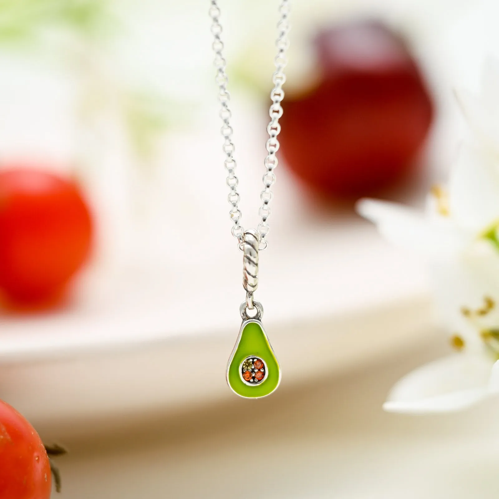 Silver Avocado Pendant Necklace sold by Selenichast product image thumbnail 2