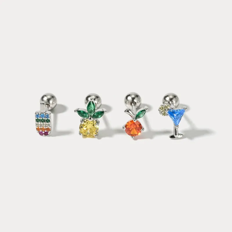 Silver Fruit Earrings Set sold by Selenichast