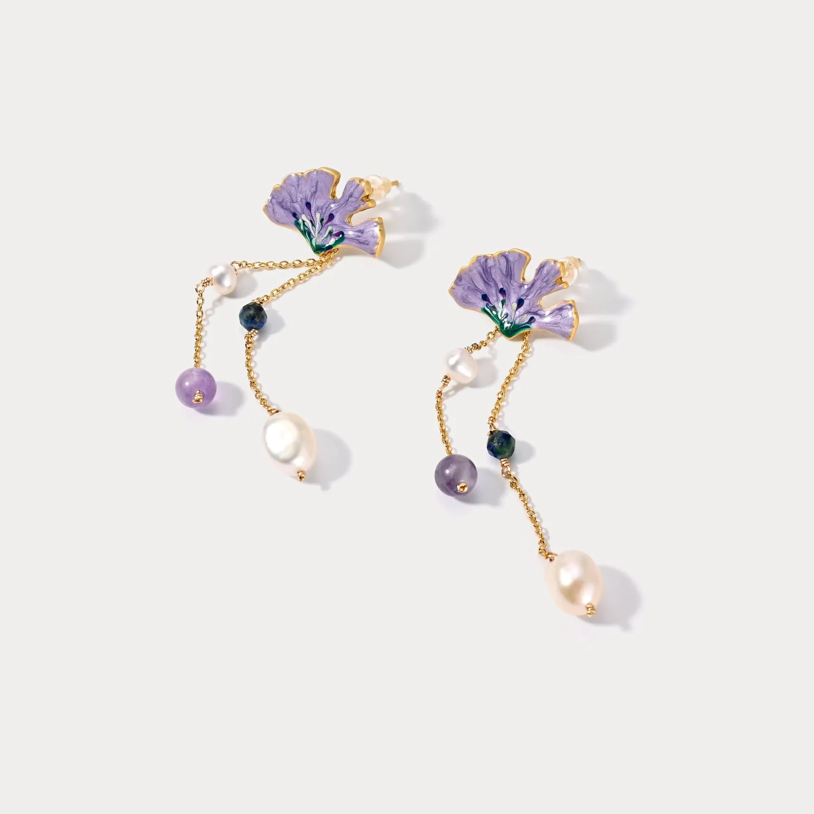 Ginkgo Leaf Dangling Earrings sold by Selenichast product image thumbnail 3