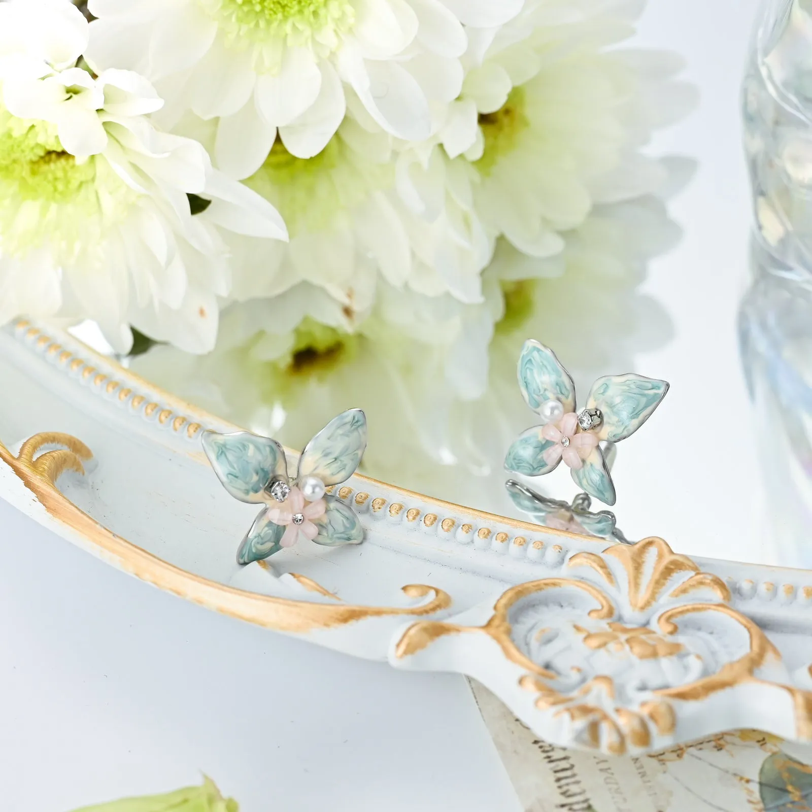 Butterfly Flower Earrings sold by Selenichast product image thumbnail 4