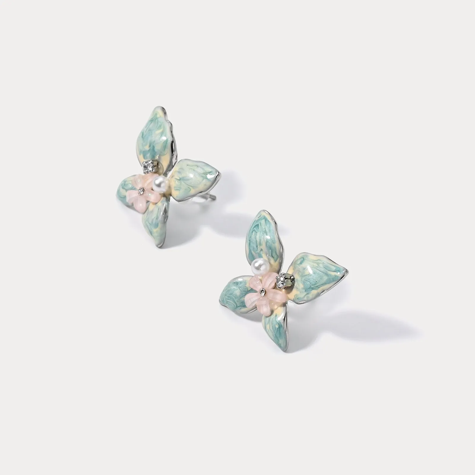 Butterfly Flower Earrings sold by Selenichast product image thumbnail 3