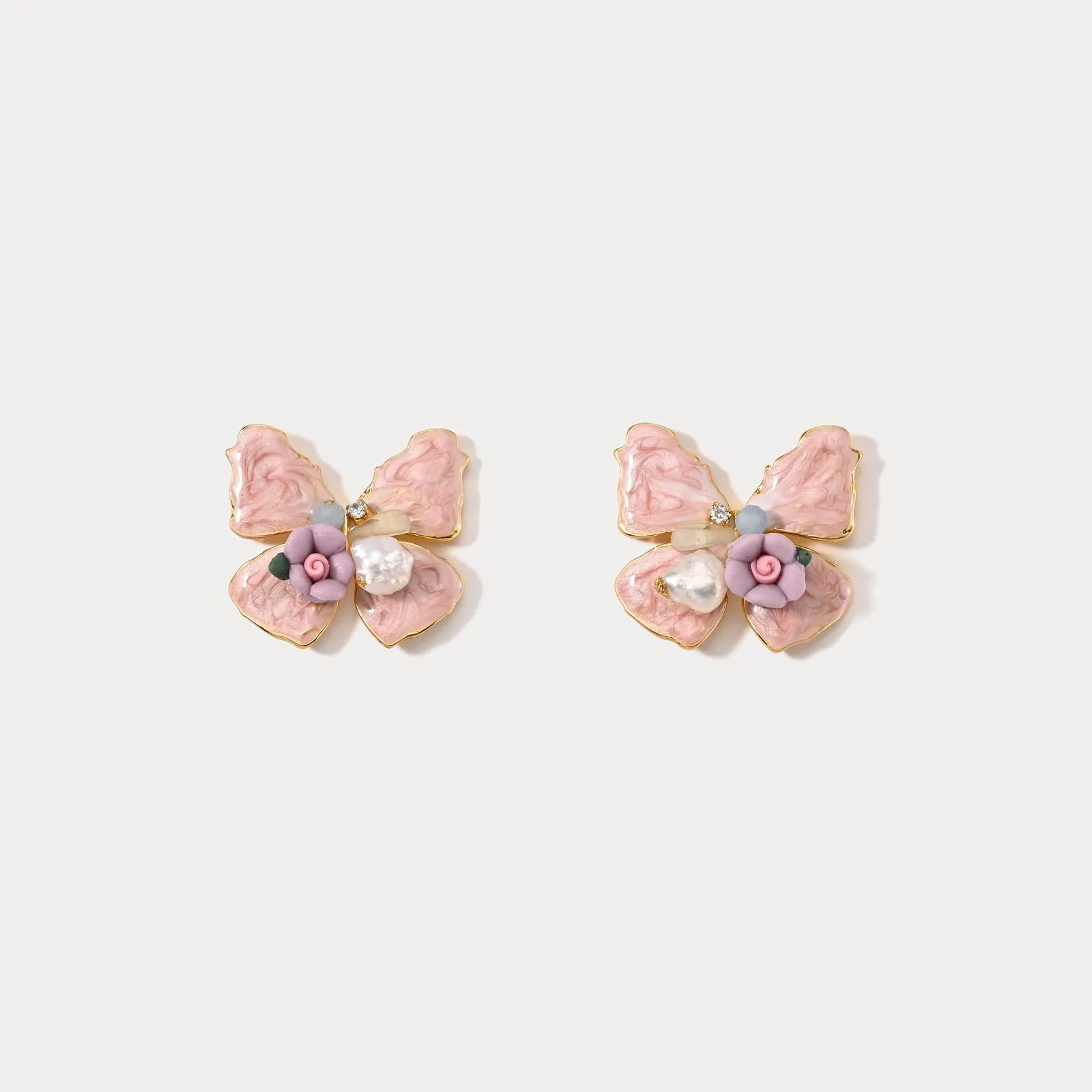 Pink Butterfly Earrings sold by Selenichast