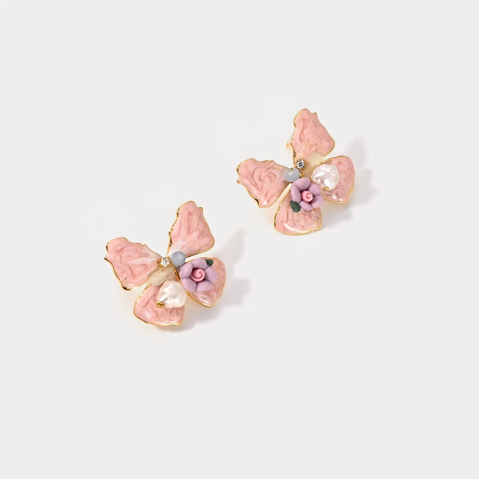 Pink Butterfly Earrings sold by Selenichast product image thumbnail 2