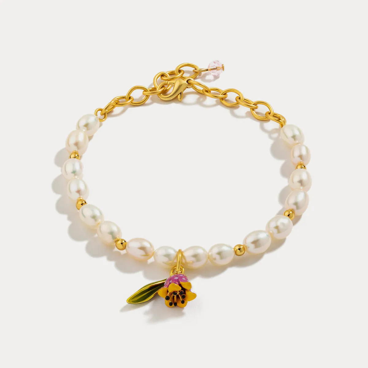 Purple Lily Of The Valley Bracelet sold by Selenichast