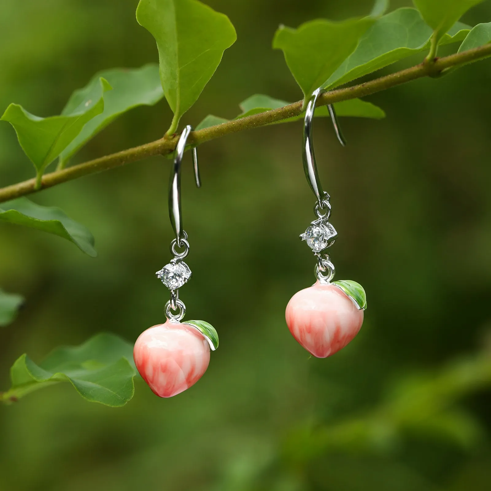 Silver Peach Earrings sold by Selenichast product image thumbnail 2