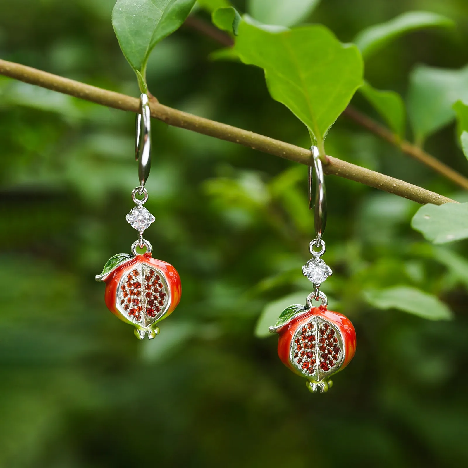 Silver Pomegranate Earrings sold by Selenichast product image thumbnail 2