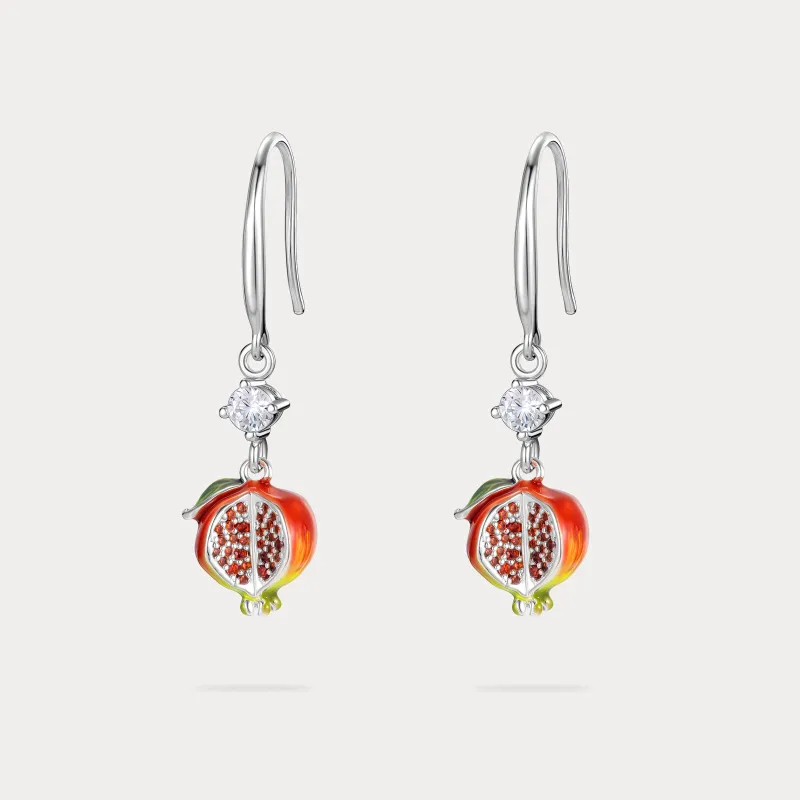 Silver Pomegranate Earrings sold by Selenichast