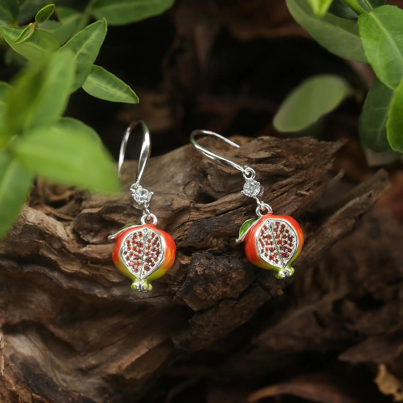 Silver Pomegranate Earrings sold by Selenichast product image thumbnail 4