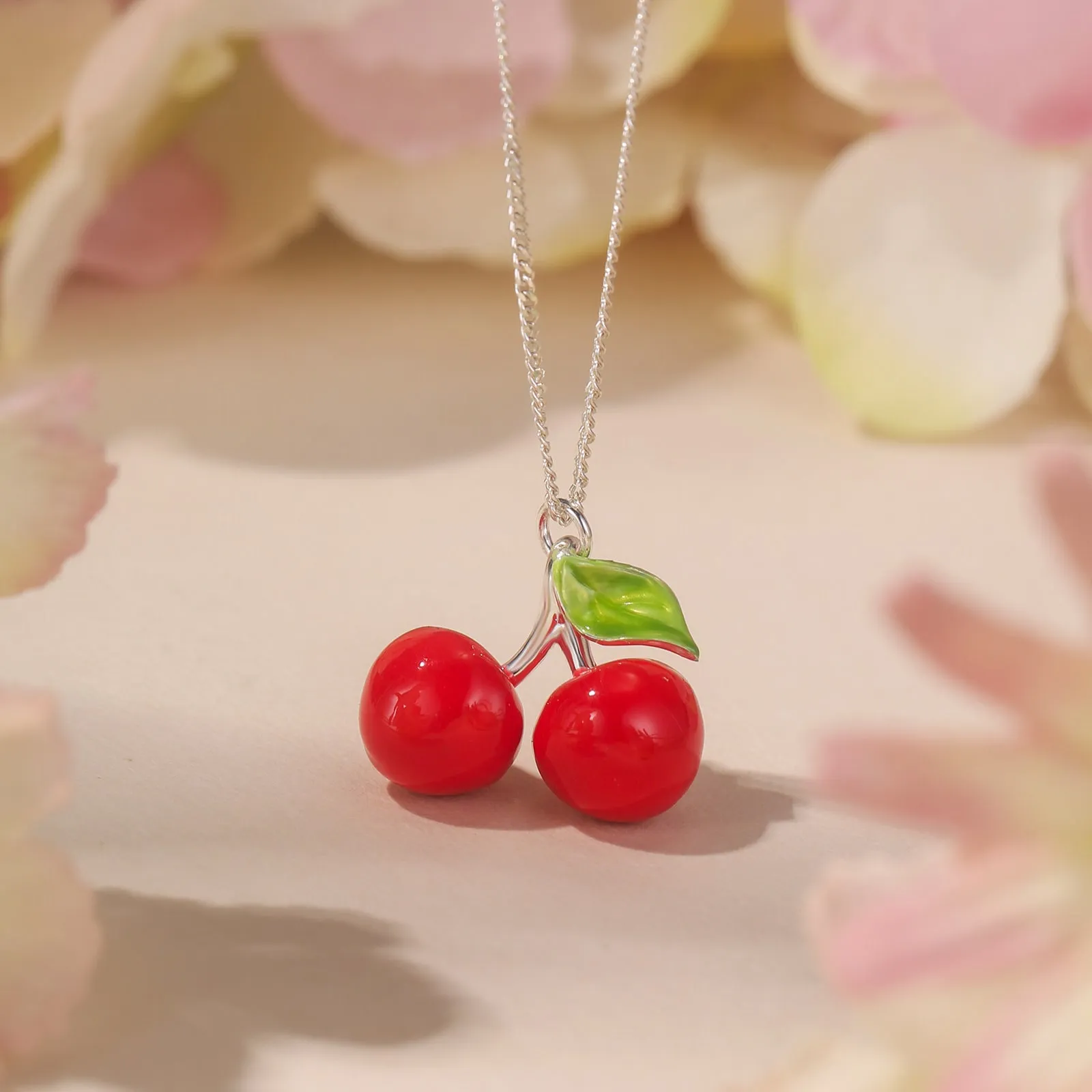 Silver Cherry Necklace sold by Selenichast product image thumbnail 5