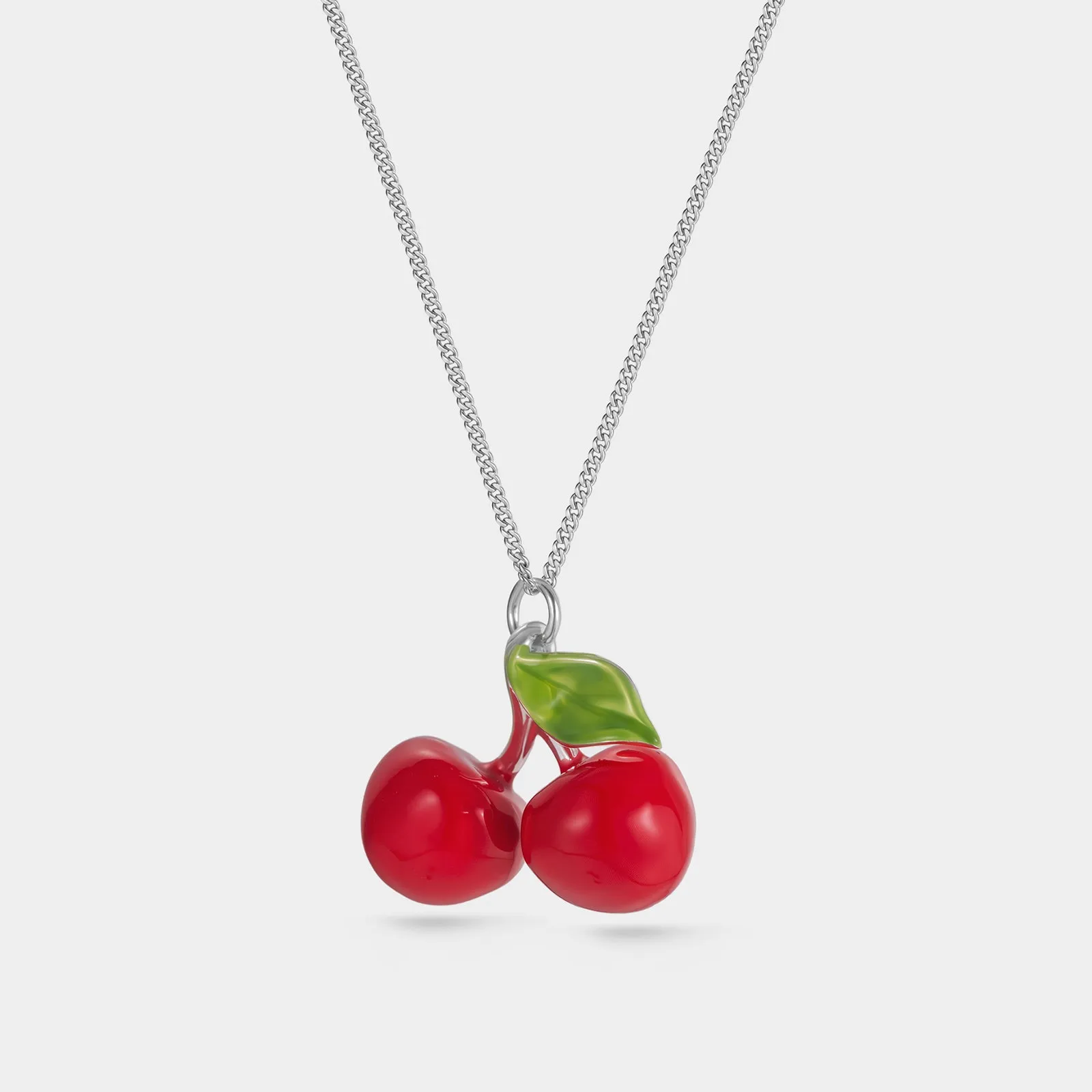 Silver Cherry Necklace sold by Selenichast