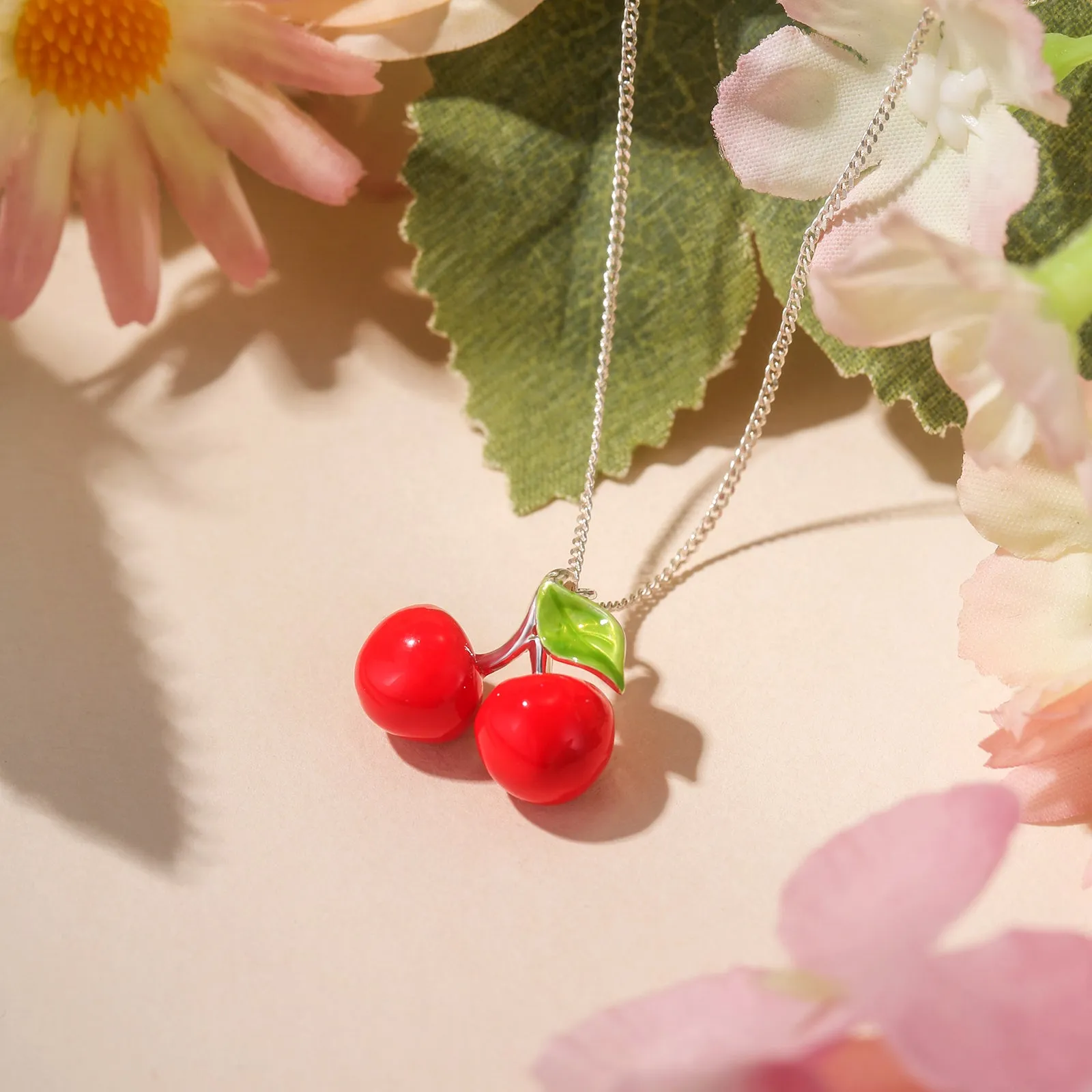 Silver Cherry Necklace sold by Selenichast product image thumbnail 4