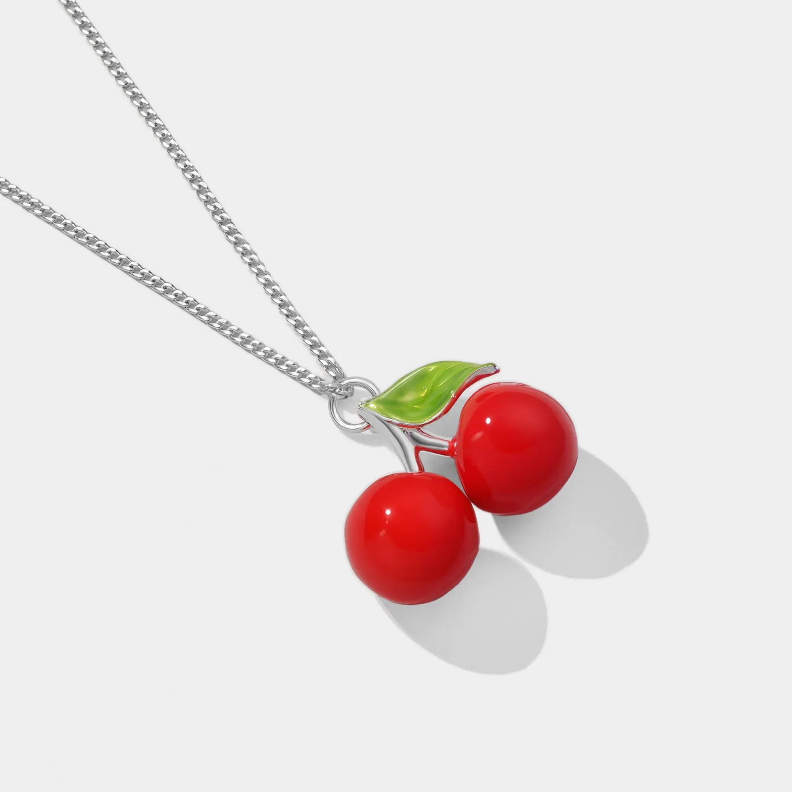 Silver Cherry Necklace sold by Selenichast product image thumbnail 2