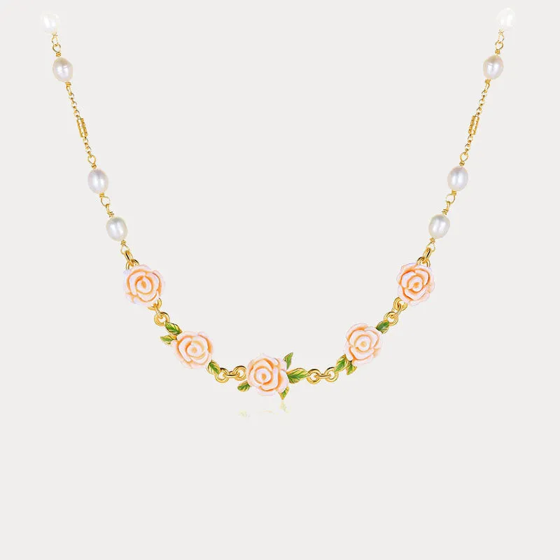 Champagne Rose Pearl Necklace sold by Selenichast
