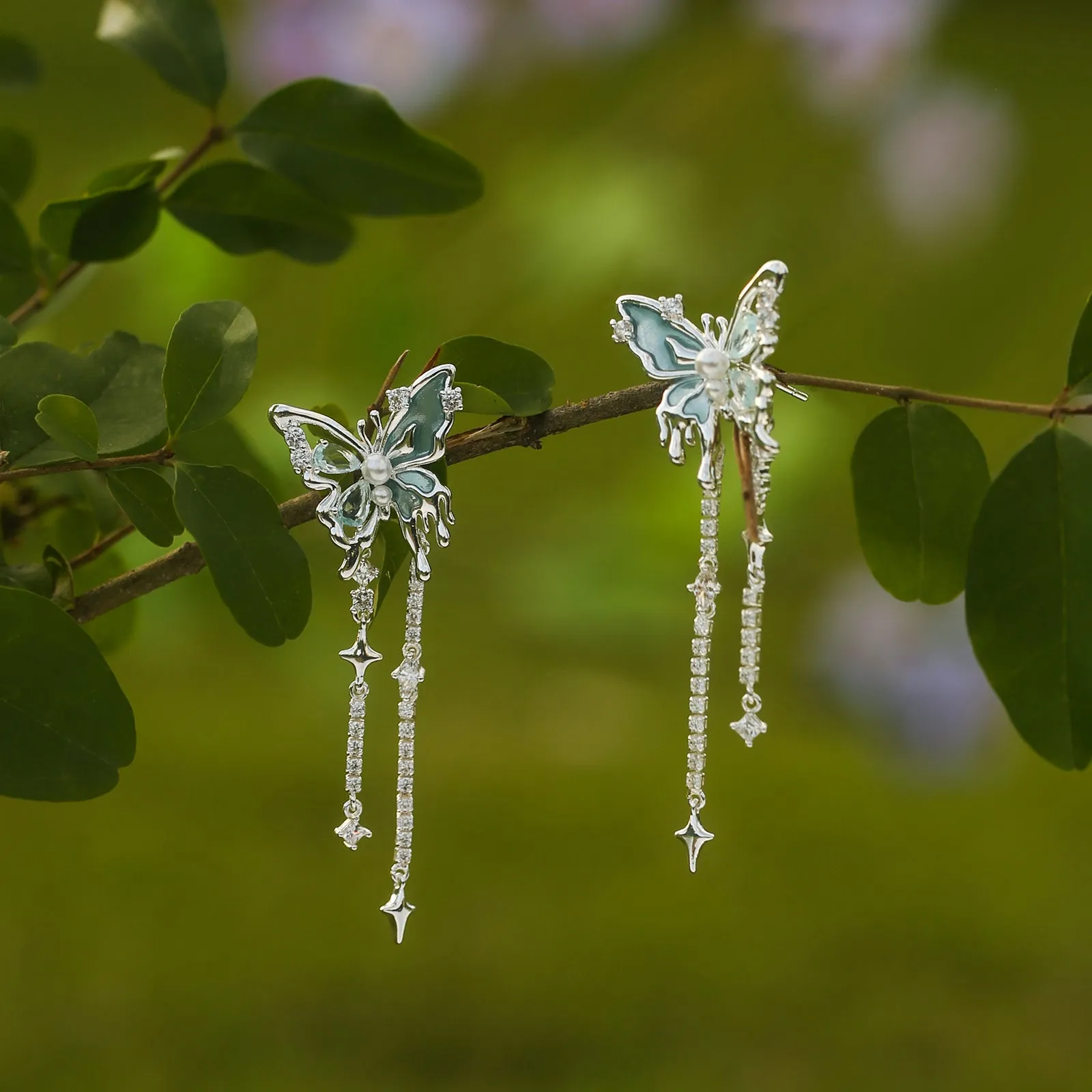 Crystal Butterfly Earrings sold by Selenichast product image thumbnail 2
