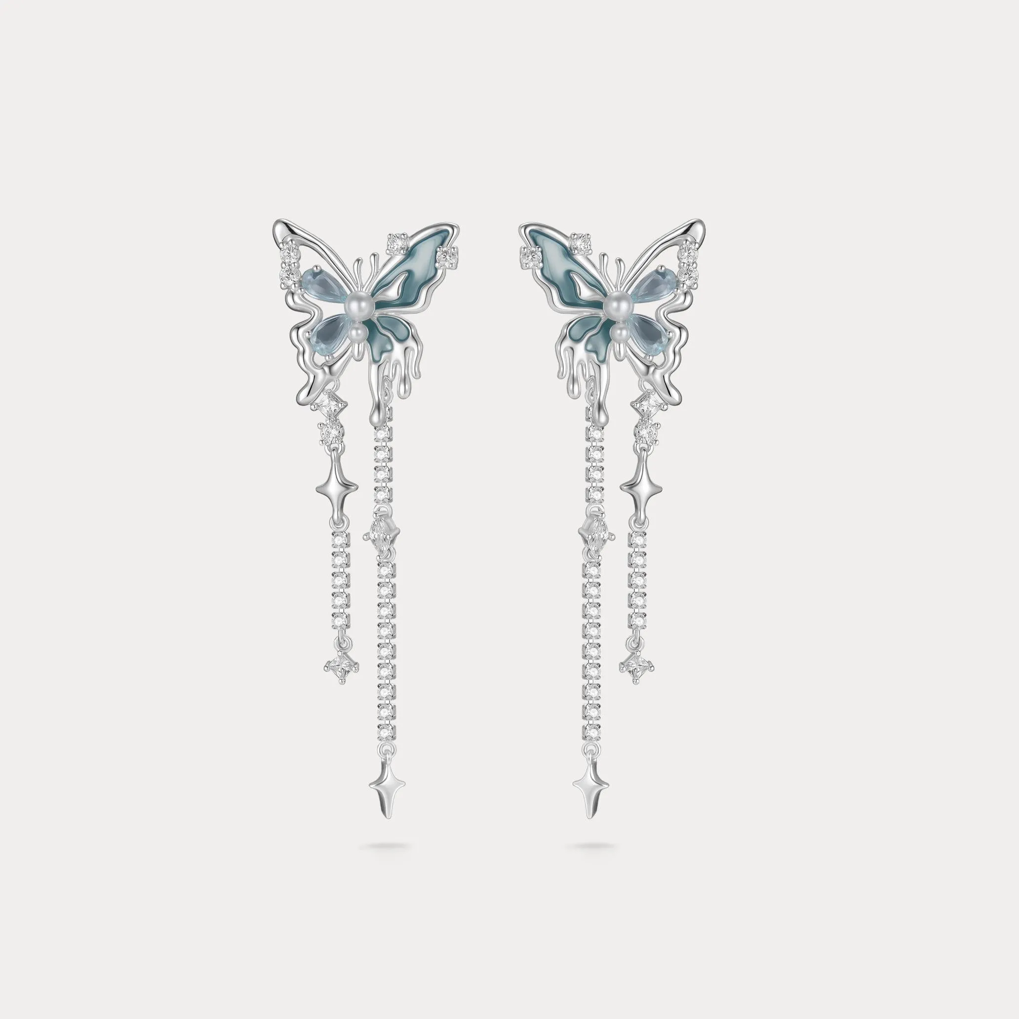 Crystal Butterfly Earrings sold by Selenichast