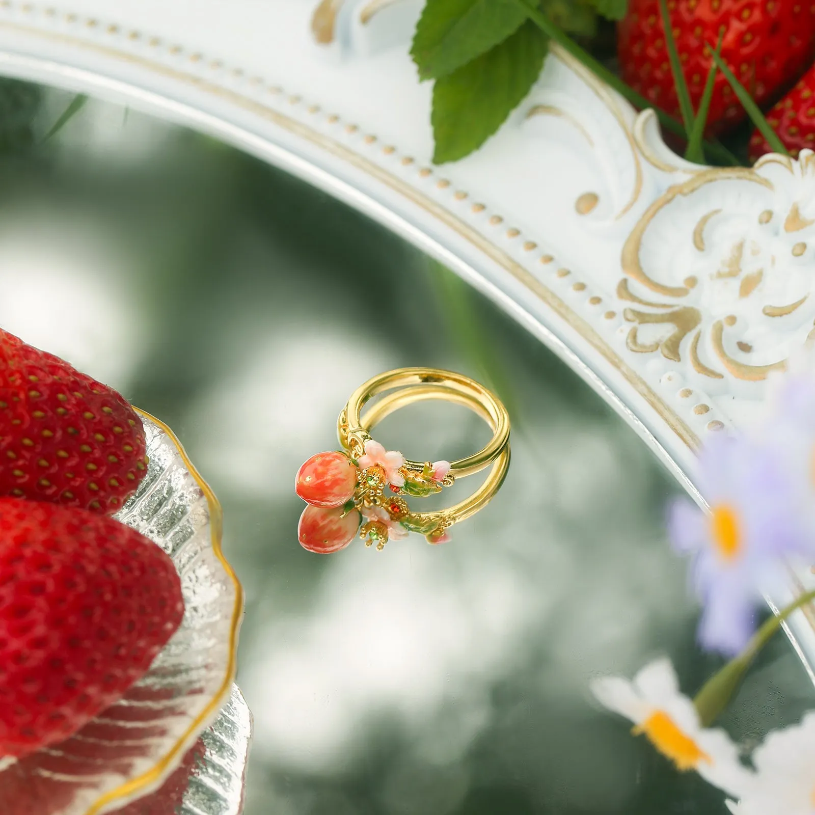 Strawberry Flower Ring sold by Selenichast product image thumbnail 2
