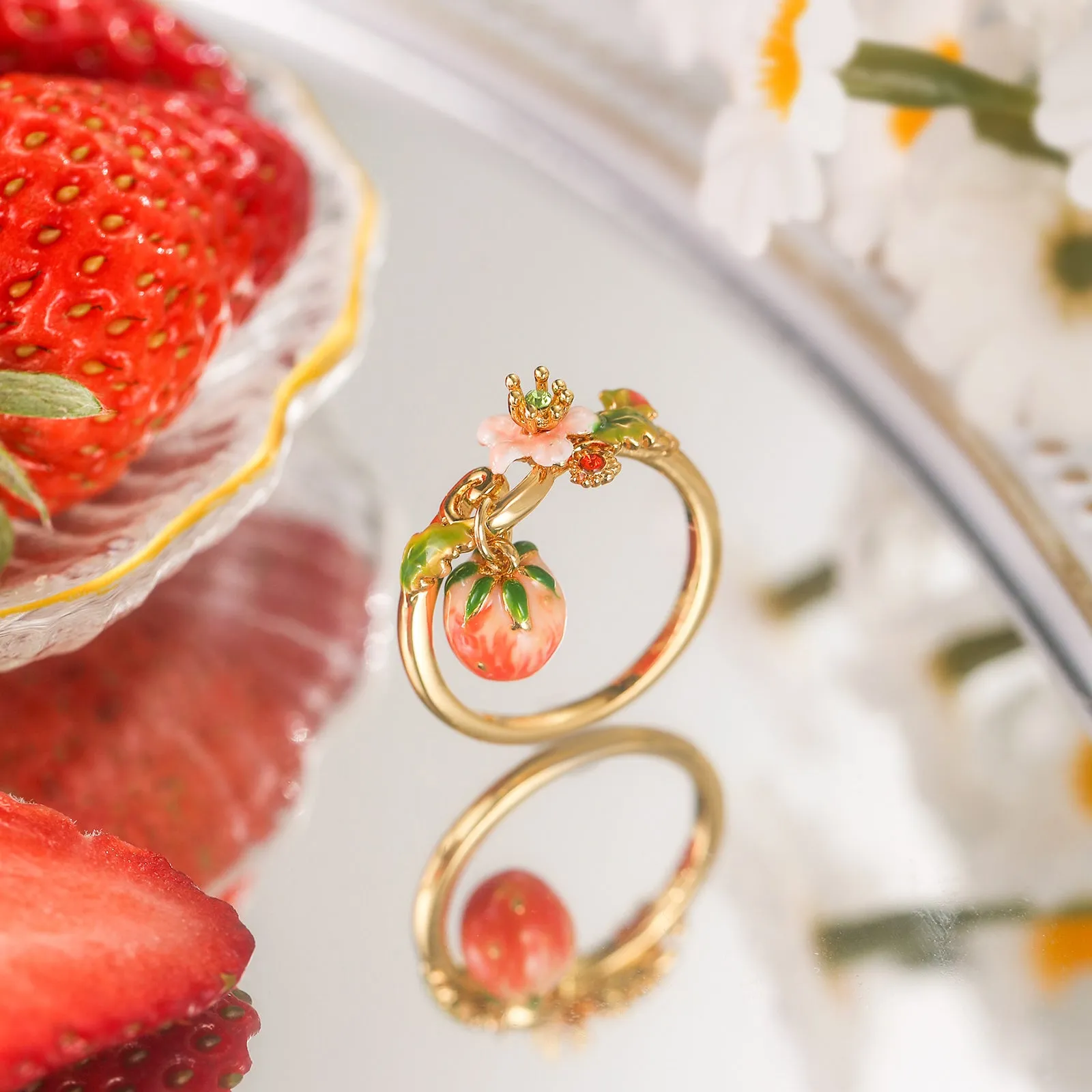 Strawberry Flower Ring sold by Selenichast product image thumbnail 3