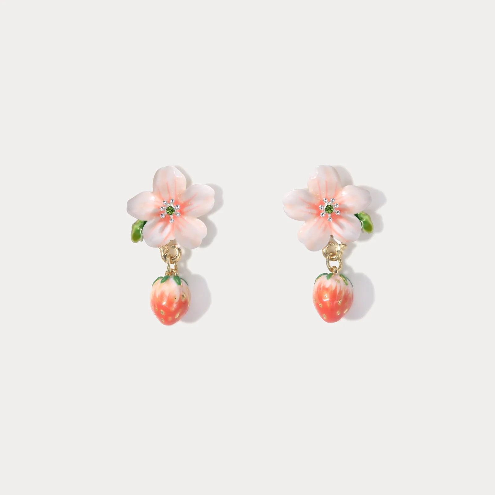 Strawberry Flower Earrings sold by Selenichast product image thumbnail 2