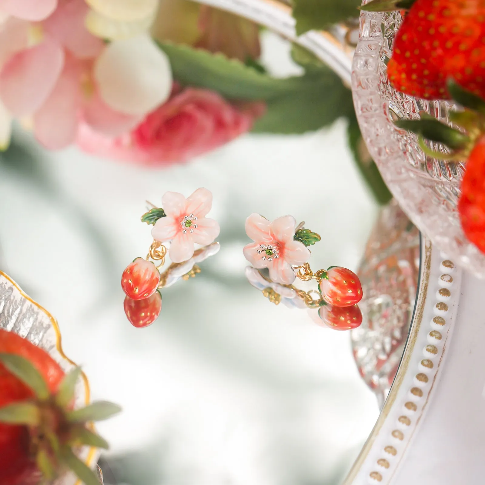 Strawberry Flower Earrings sold by Selenichast product image thumbnail 5