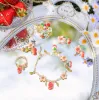 Strawberry Enamel Flower Bracelet sold by Selenichast