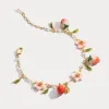 Strawberry Enamel Flower Bracelet sold by Selenichast