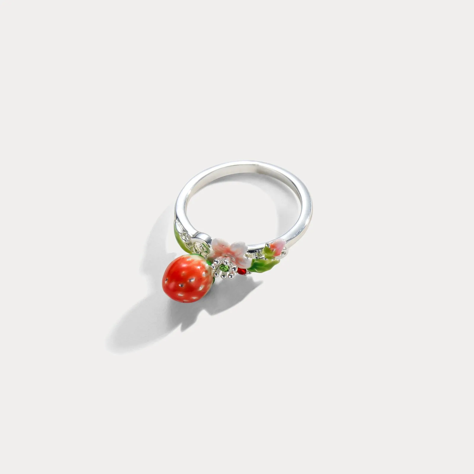 Strawberry Flower Silver Ring sold by Selenichast product image thumbnail 5