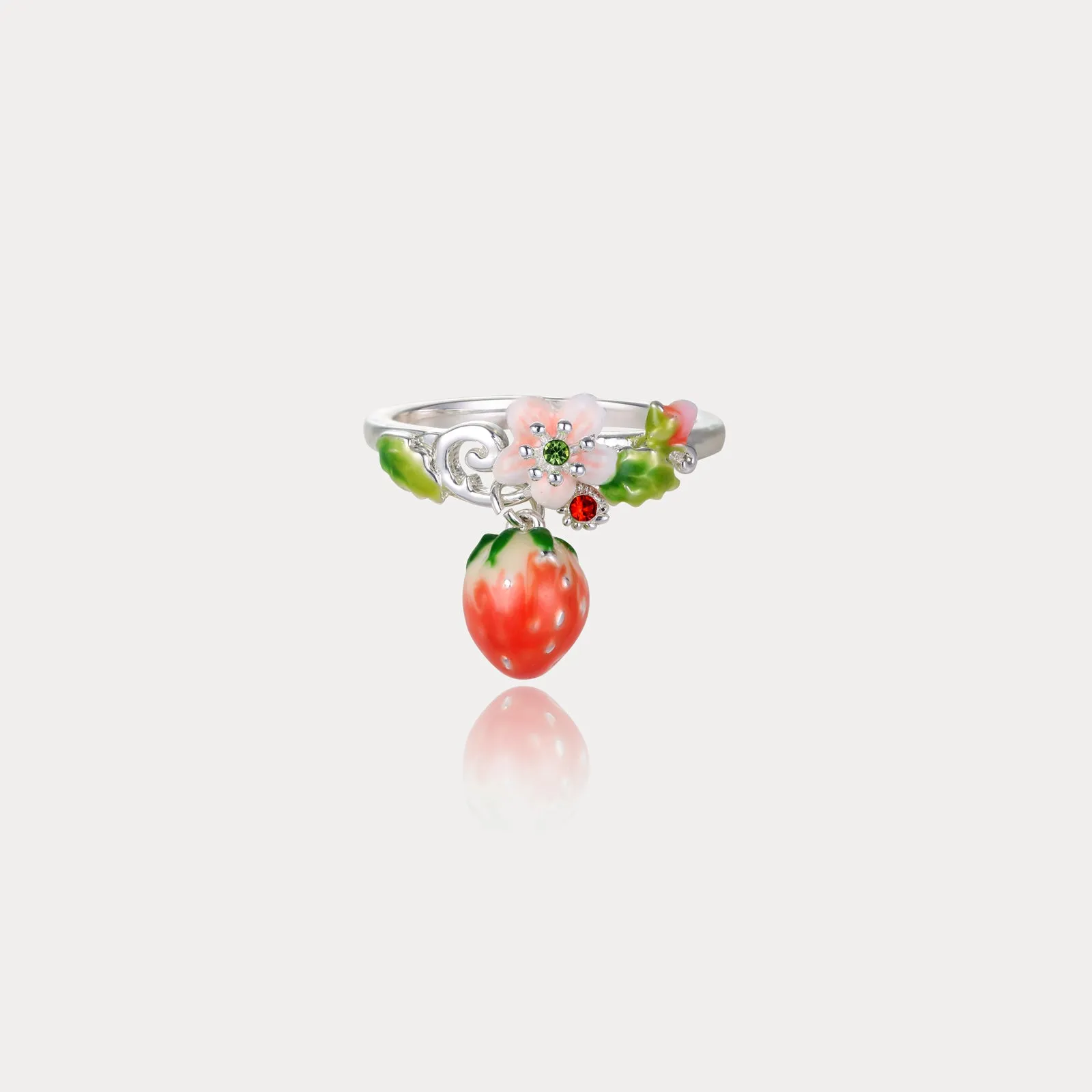 Strawberry Flower Silver Ring sold by Selenichast
