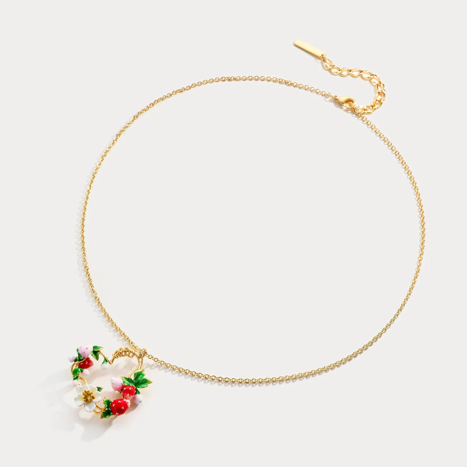Strawberry Enamel Heart Necklace sold by Selenichast product image thumbnail 4