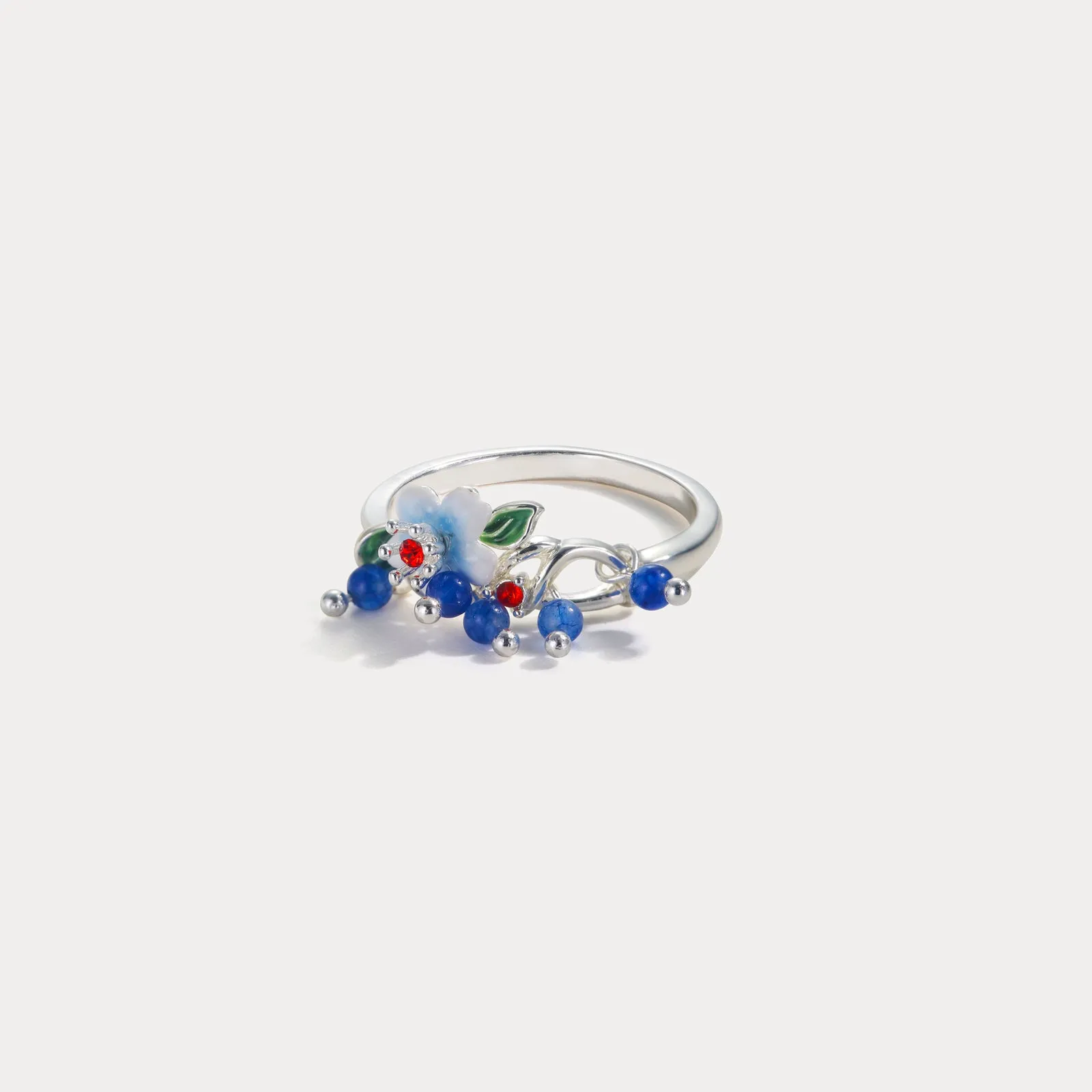Blueberry Flower Silver Ring sold by Selenichast product image thumbnail 4