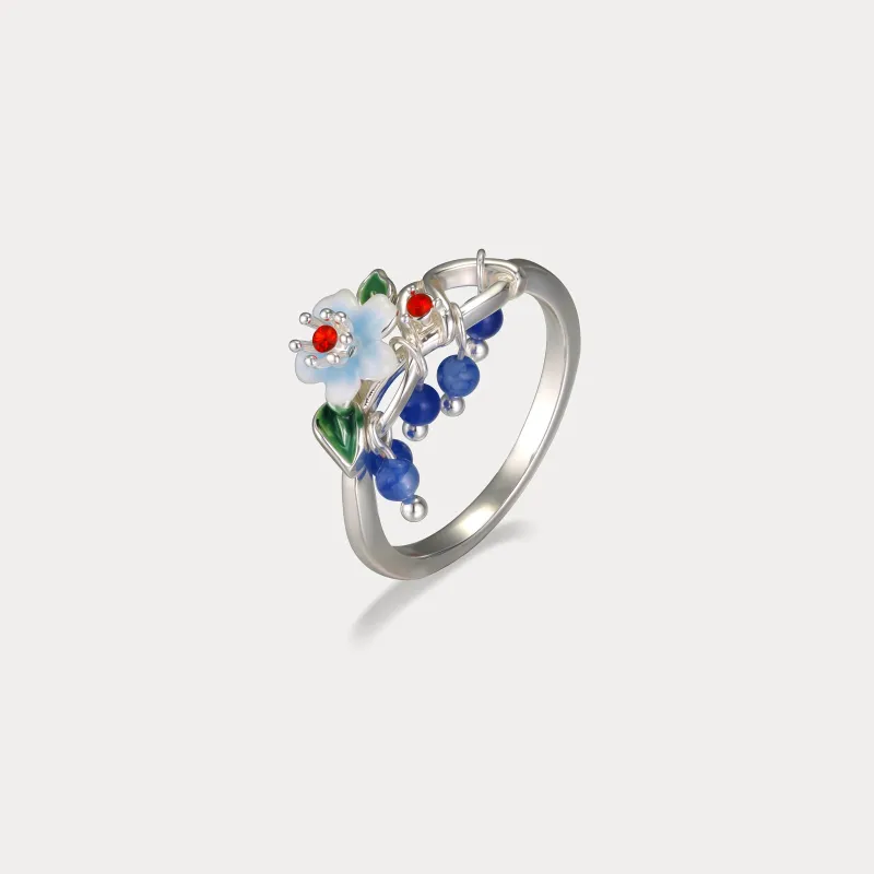 Blueberry Flower Silver Ring sold by Selenichast